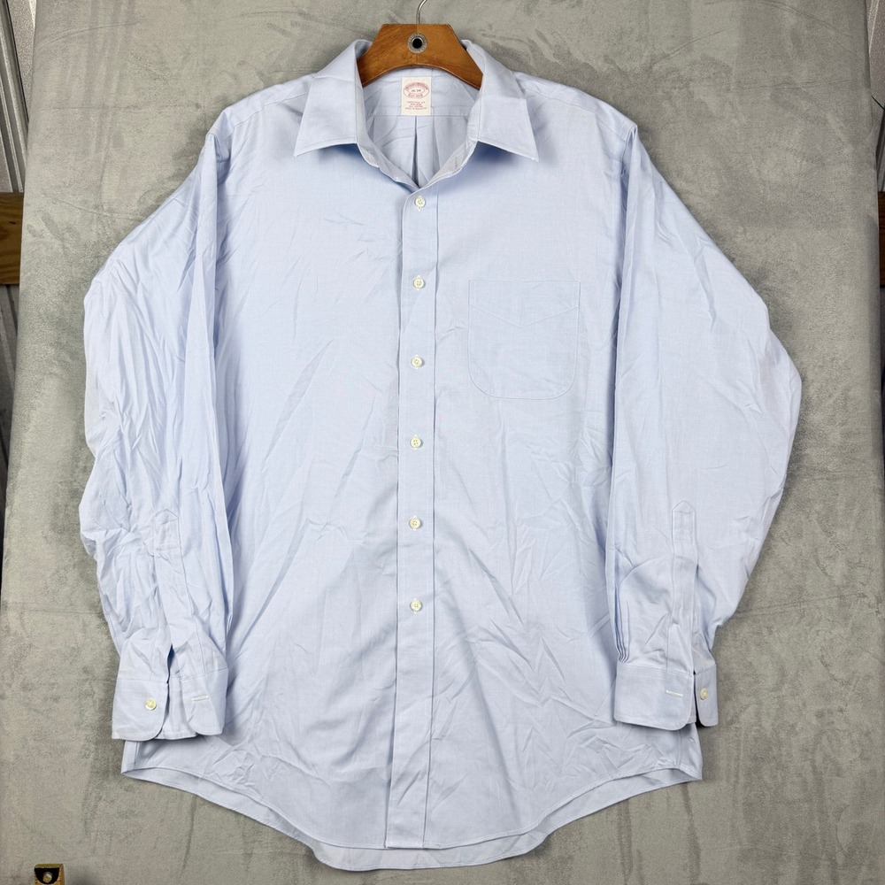 Brooks Brothers Light Blue Non-Iron Traditional Fit Cotton Dress Shirt 16-34